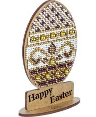 Bead Embroidery Kit on Wood, Easter Egg, Wonderland Crafts FLK-435