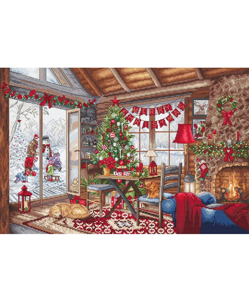 Cross stitch kit, LETISTITCH (L8105) Christmas Cabin