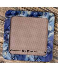 Extra Big Hoop with magnetic holders from plywood for Embroidery and Cross stitching, gray-blue marble color, 7.5x7.5 IN