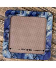 Extra Big Hoop with magnetic holders from plywood for Embroidery and Cross stitching, gray-blue marble color