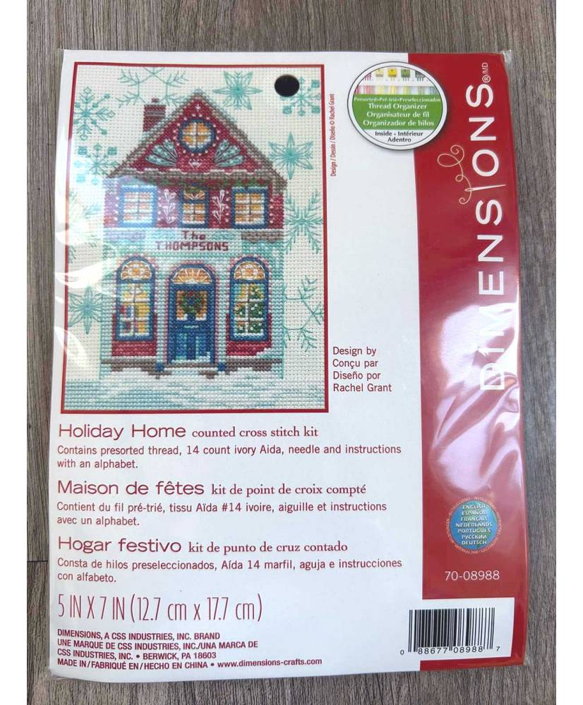 Dimensions Counted Cross Stitch Kit 5"X7"-Holiday Home, 70-08988