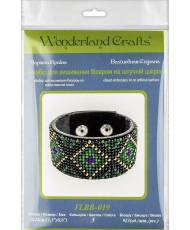 Embroidery Kit faux leather bracelet on the arm- Ornament, BB-019. Fast DIY Kit (3x22cm)