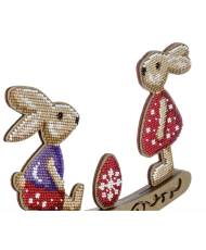 Bead Embroidery Kit Easter Decoration Rabbits, LK-438. Fast DIY Kit