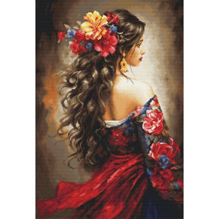 Cross Stitch Kit Luca-S GOLD - The Spanish Girl, B702