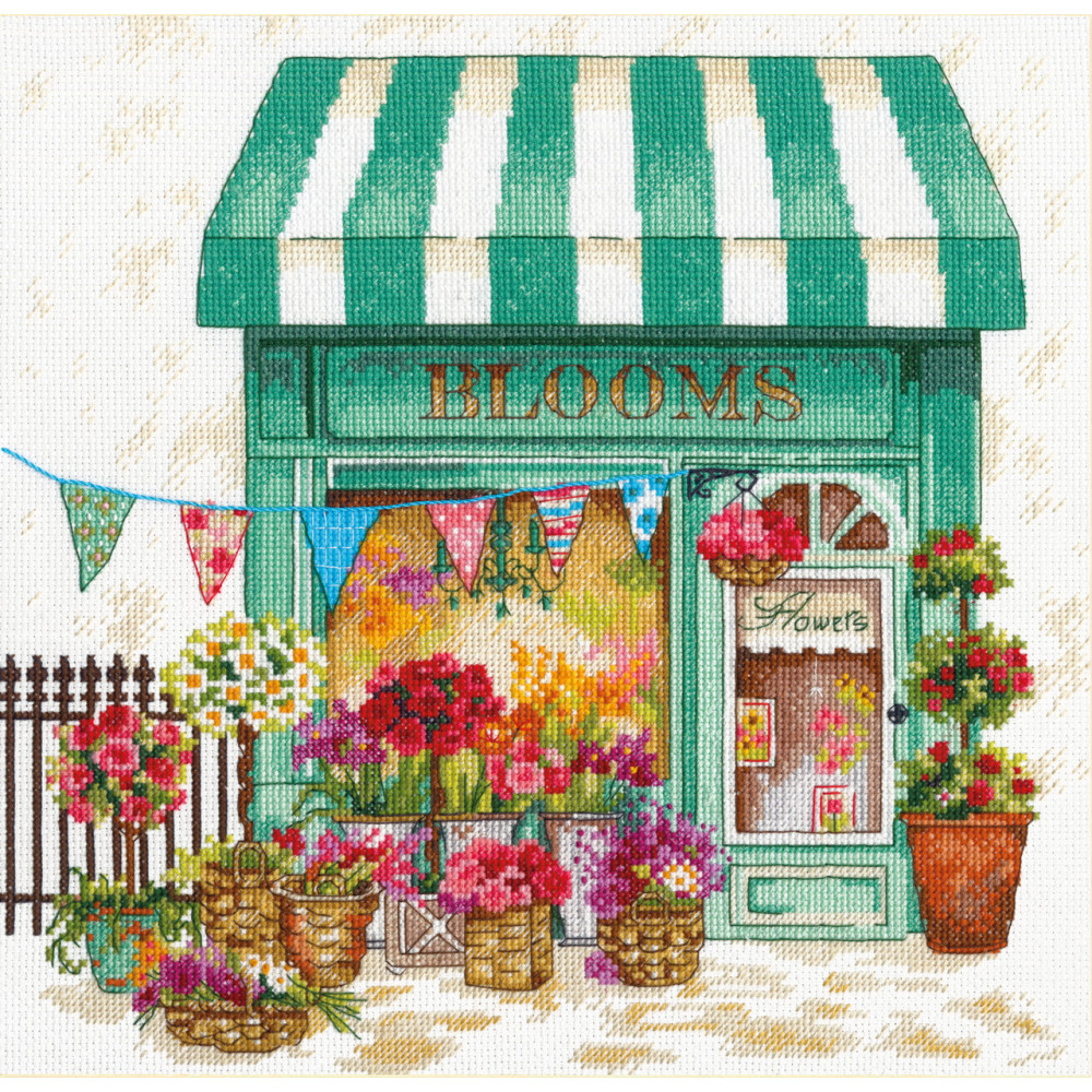 Counted Cross Stitch Kit 12"X12"-Blooms Flower Shop, Dimensions, 70-35401