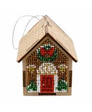 Bead Embroidery Kit On Wood, Santas House 1, LK-556