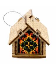 Bead Embroidery Kit On Wood, Fall House, LK-557