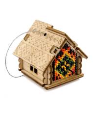 Bead Embroidery Kit On Wood, Fall House, LK-557