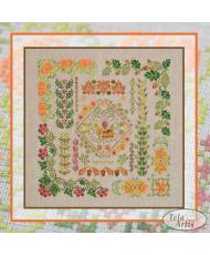 Counted Cross Stitch Autumn Symphony sampler Tela-Artis X-020, Evenweave Fabric, hand-dyed DMC muslin, melange