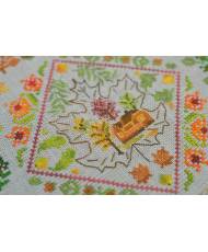 Counted Cross Stitch Autumn Symphony sampler Tela-Artis X-020, Evenweave Fabric, hand-dyed DMC muslin, melange