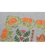 Counted Cross Stitch Autumn Symphony sampler Tela-Artis X-020, Evenweave Fabric, hand-dyed DMC muslin, melange