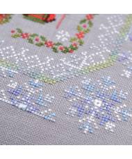 Counted Cross Stitch Winter Symphony sampler Tela-Artis X-025, Evenweave Fabric, hand-dyed DMC muslin, melange