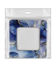 Hoop with magnetic holders from plywood for Embroidery and Cross stitching, gray-blue marble, 2.4"x2.4" IN (6x6 cm)