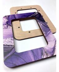 Hoop for any type Embroidery and Cross stitching with magnetic holders from plywood , amethyst divorces color, 2.6x3.5 IN