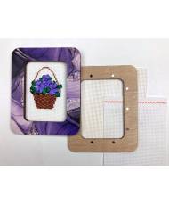 Hoop for any type Embroidery and Cross stitching with magnetic holders from plywood , amethyst divorces color, 2.6x3.5 IN