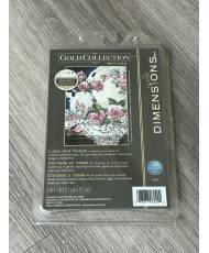 Dimensions Gold Collection Petites Counted Cross Stitch Lace and Roses 18 count, 06929