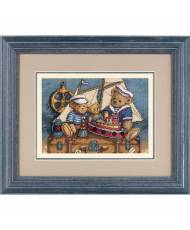 Counted Cross Stitch Kit DIMENSIONS Gold Collection Petites, Ahoy! Bears, 06994