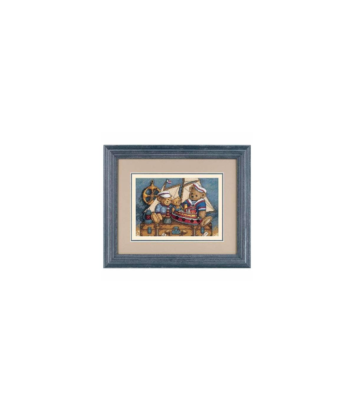 Counted Cross Stitch Kit DIMENSIONS Gold Collection Petites, Ahoy! Bears, 06994