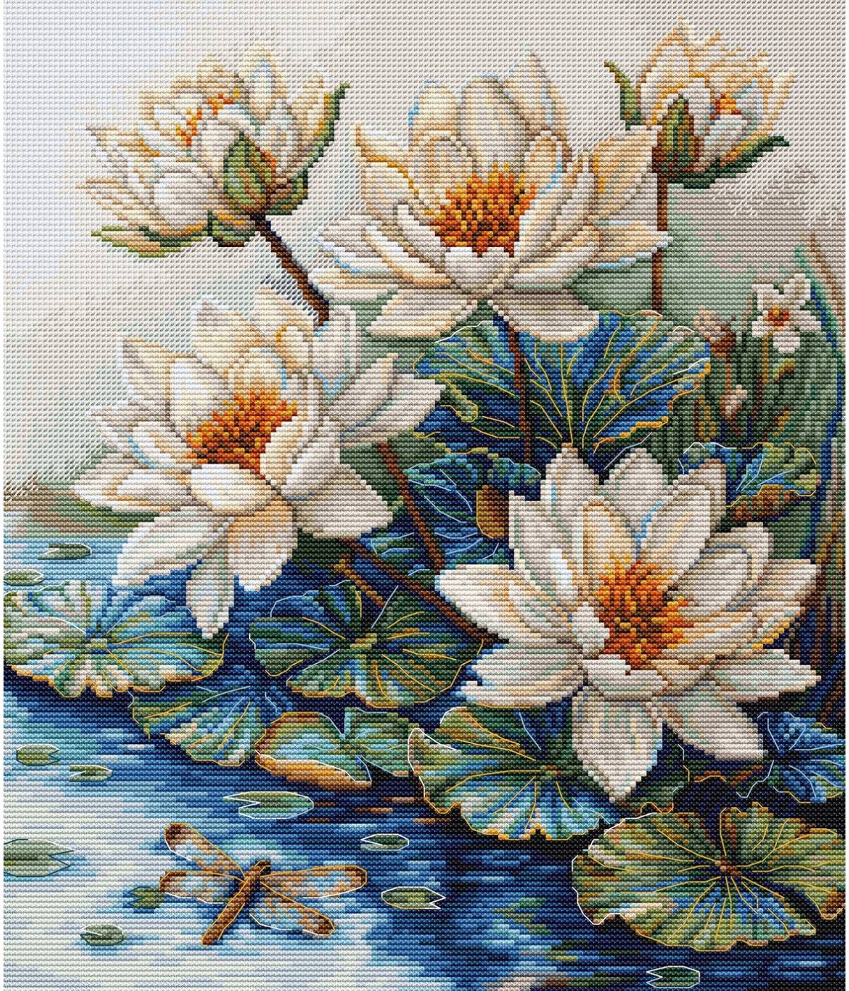 Cross Stitch Kit Luca-S - Lake With Water Lilies, B7039