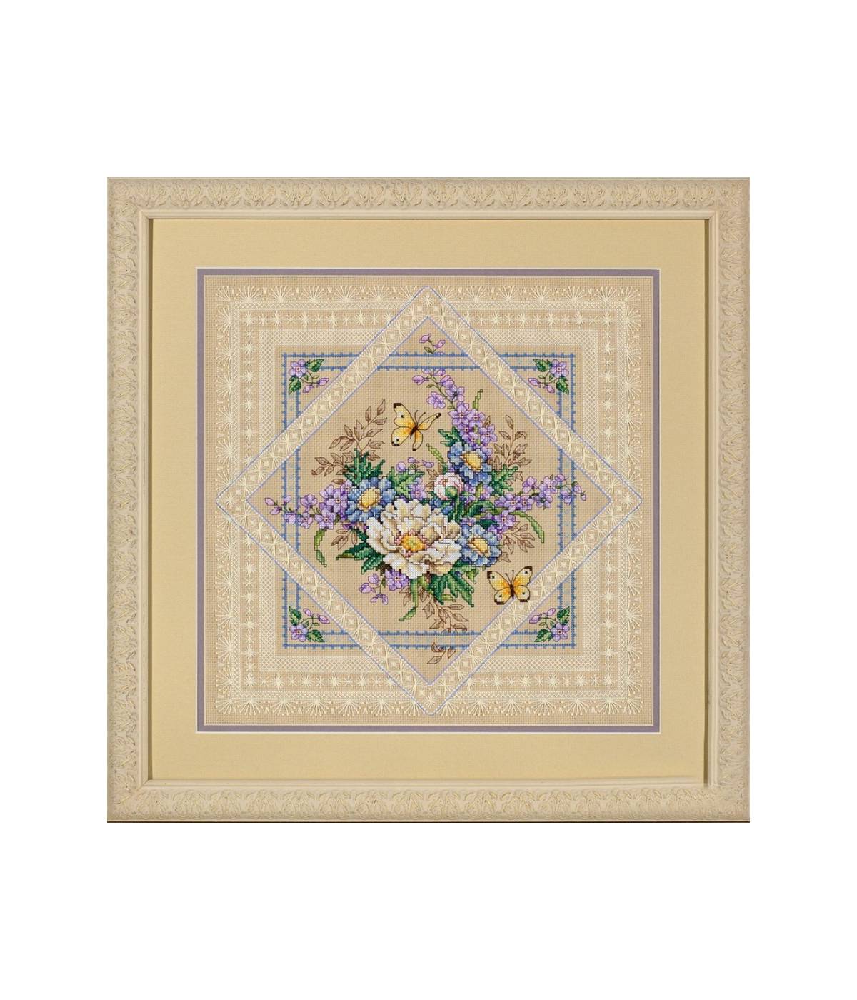 Flowers and Lace, Dimensions Counted Cross Stitch Kit (Aida 14ct), 35105