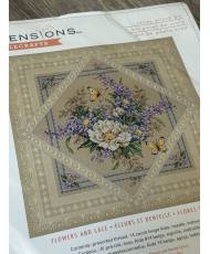 Flowers and Lace, Dimensions Counted Cross Stitch Kit (Aida 14ct), 35105