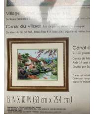 Counted Cross Stitch Kit 13"X10"-Village Canal, Dimensions, 70-35330