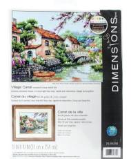 Counted Cross Stitch Kit 13"X10"-Village Canal, Dimensions, 70-35330