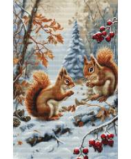 Cross Stitch Kit Luca-S - Joy of The Squirrels , BU5064