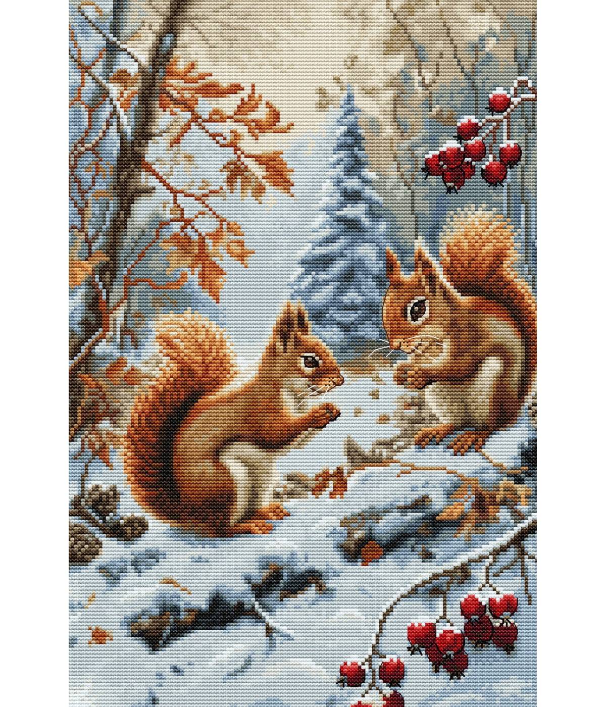 Cross Stitch Kit Luca-S - Joy of The Squirrels , BU5064