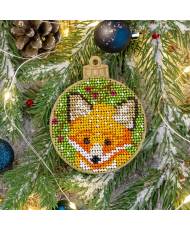 Bead Embroidery Kit on Wood, Fox, LK-308