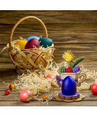 Bead Embroidery Kit Easter Decoration Egg Holder with Flowers, LK-330. Fast DIY Kit