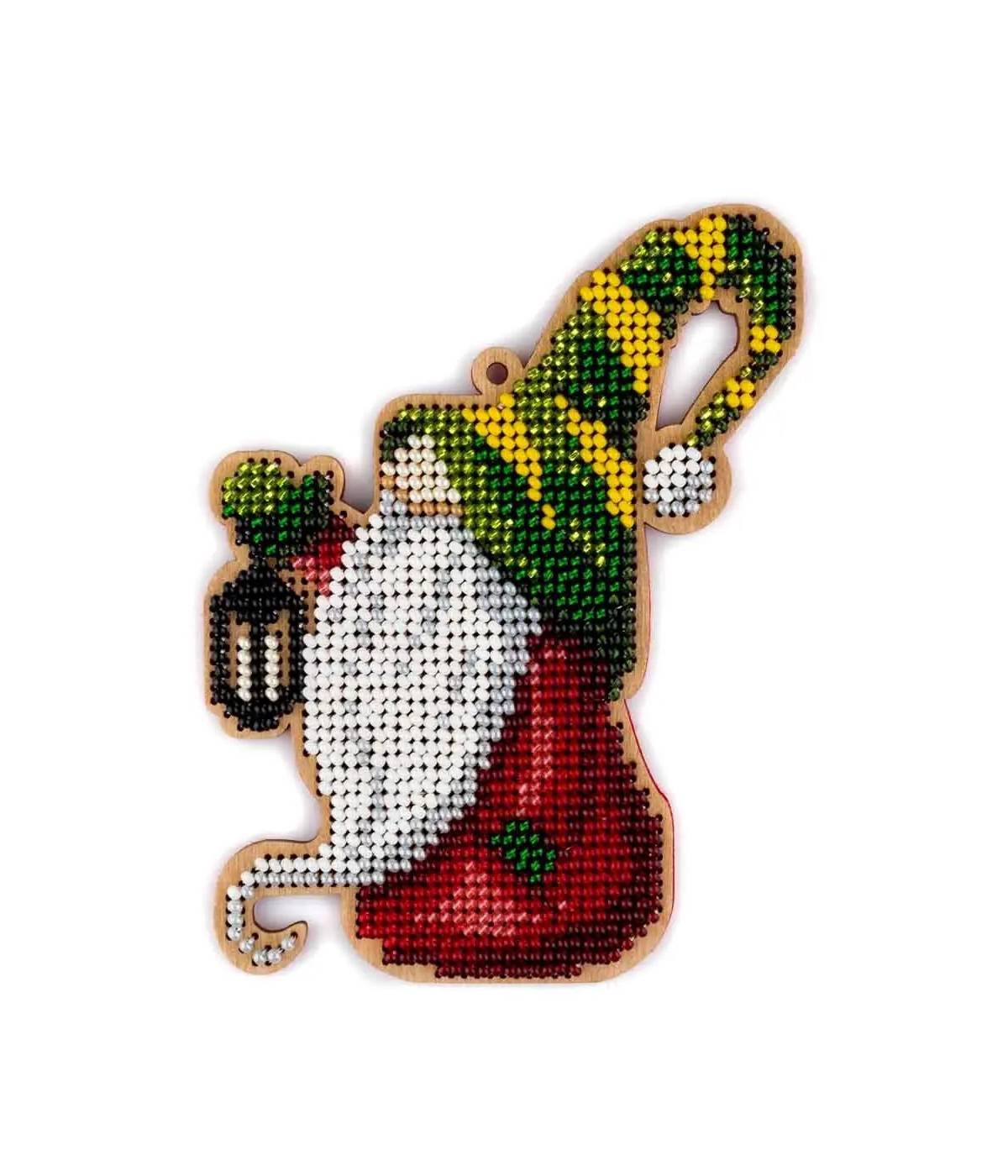 Red Hat Gnome with Latern Bead Embroidery Kit, 502