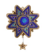 Bead Embroidery Kit on Wood, Blue Star, LK-459