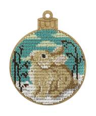 Bead Embroidery Kit on Wood, Small Rabbit, LK-462