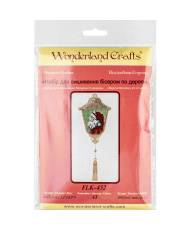 Bead Embroidery Kit on Wood, Lantern with Santa, LK-452. Fast DIY Kit