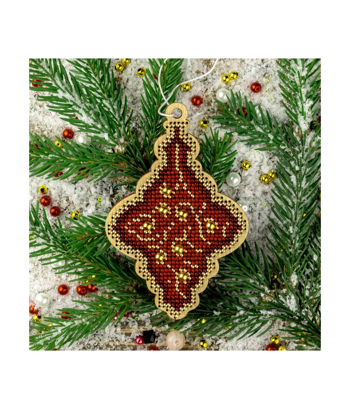 Bead Embroidery Kit on Wood, ornament, LK-446