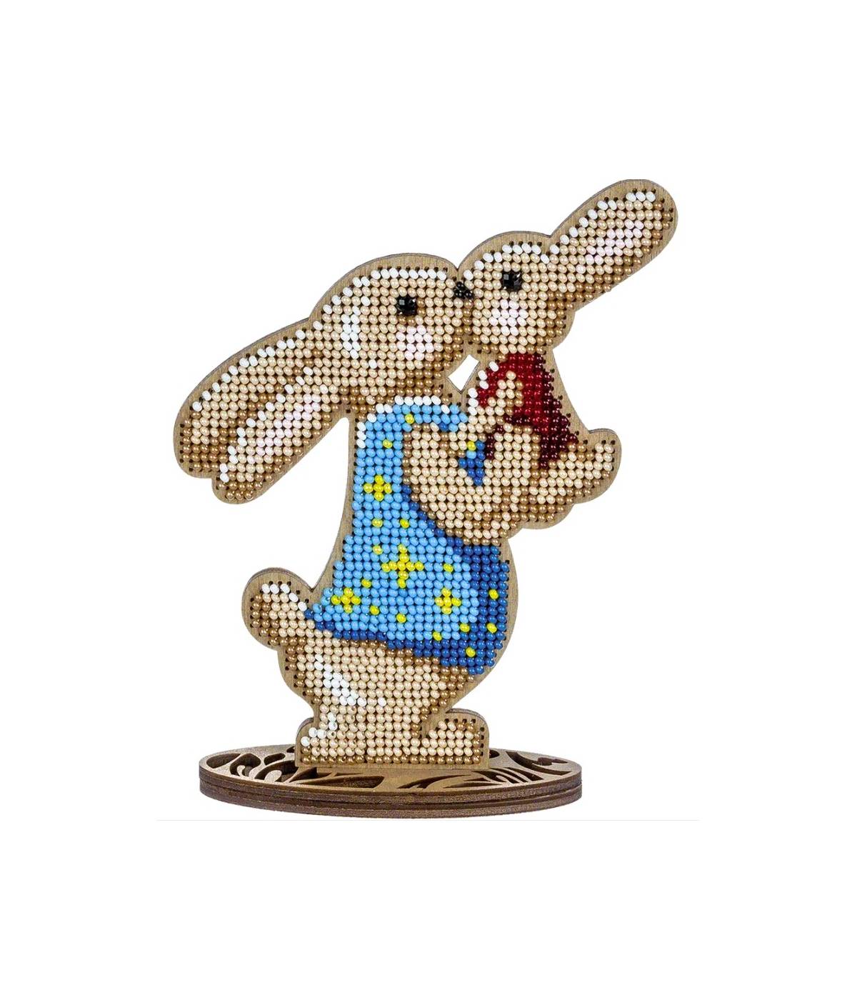 Bead Embroidery Kit Easter Decoration Rabbits, LK-432. Fast DIY Kit