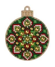 Bead Embroidery Kit on Green Ornament Ball, LK-395