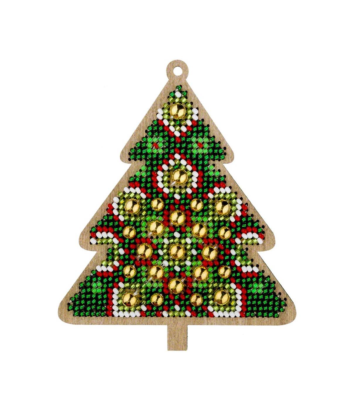 Bead Embroidery Kit on Green Tree, LK-396