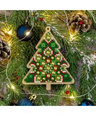 Bead Embroidery Kit on Green Tree, LK-396