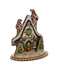 Cross Stitch Kit on plywood - Christmas House , LW-046