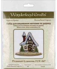 Cross Stitch Kit on plywood - Small Winter House , LW-047