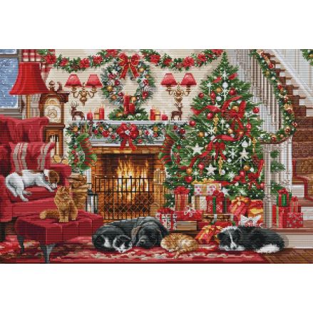 Cross Stitch Kit Luca-S GOLD - Cosy Fireplace, BU5041