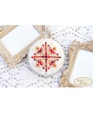 Counted Cross Stitch sampler Snowflake Tela-Artis X-404, Evenweave Fabric, hand-dyed DMC muline, melange