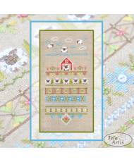 Premium Counted Cross Stitch Kit Sampler Fun Farm Tela-Artis X-504, Evenweave Fabric, hand-dyed DMC muline, melange