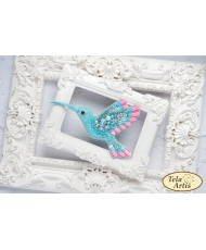 Beaded brooch kit -Hummingbird Dawn, Tela Artis. Bead Embroidery, Needlework beading kit.