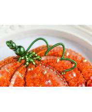 Beaded brooch kit -Pumkin, Tela Artis. Bead Embroidery, Needlework beading kit.