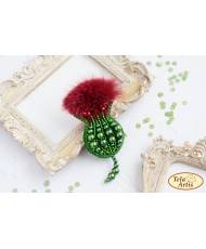 Beaded brooch kit -Thistle, Tela Artis. Bead Embroidery, Needlework beading kit.