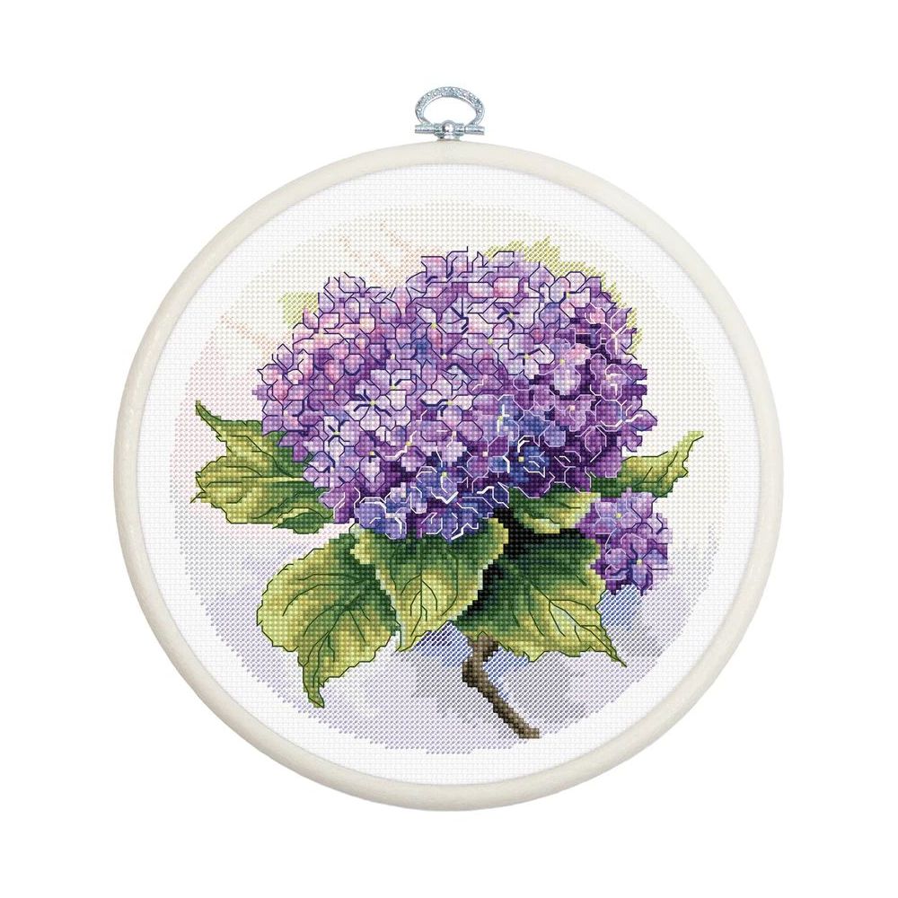 Cross Stitch Kit with frame, Luca-S - Hydrangea, BC225