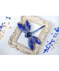 Beaded brooch kit -Blue Dragonfly, Tela Artis. Bead Embroidery, Needlework beading kit.